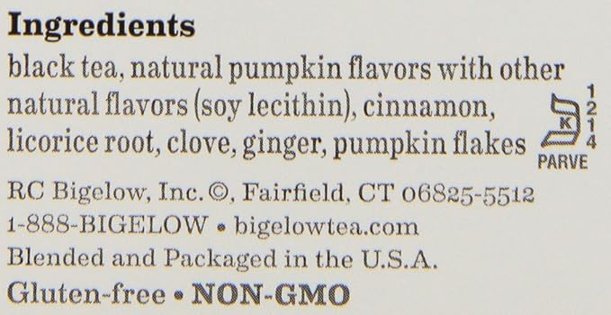 Bigelow Tea Pumpkin Spice Black Tea Bags, 20 Count