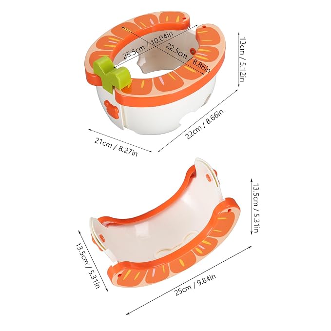 Yinhing Toddler Potty Training Toilet 2 in Foldable Portable Travel for Kids Green Compact Design Easy to Non Slip Base (Orange)