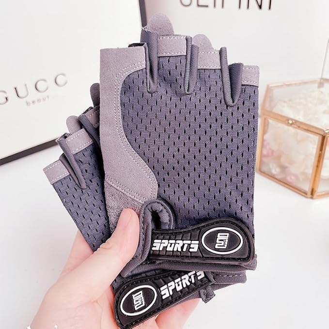 Kids Fingerless Cycling Gloves Non-Slip Bike Gloves for Youth Girls Boys 3-14T, Breathable Gloves for Skating Scooter