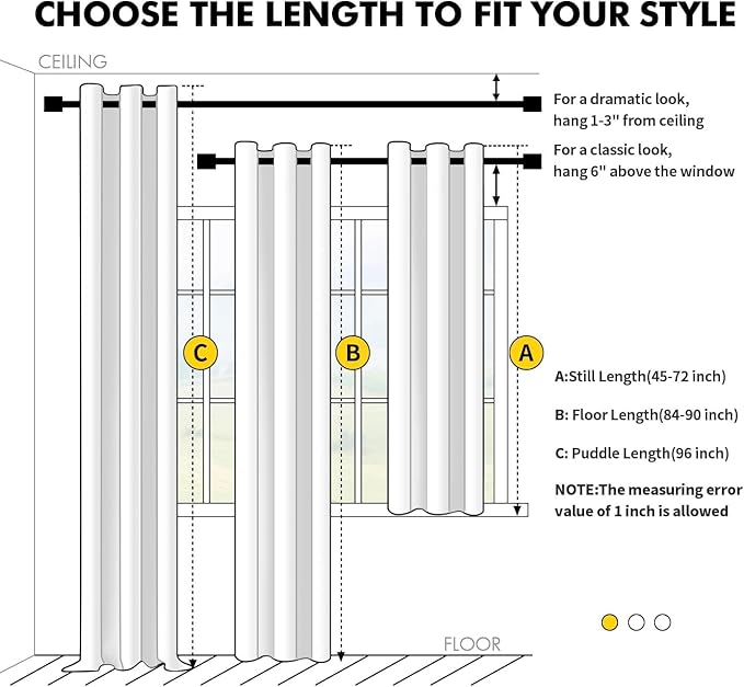 MIULEE Blackout Curtains for Bedroom 2 Panels 40x96 Inch Long Greyish White | Thermal Insulated, Living Room Darkening Grommet Drapes, Noise Reducing, Light Blocking Window Treatments