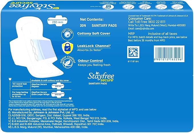 Stayfree Secure Cottony Wings (20 Count)