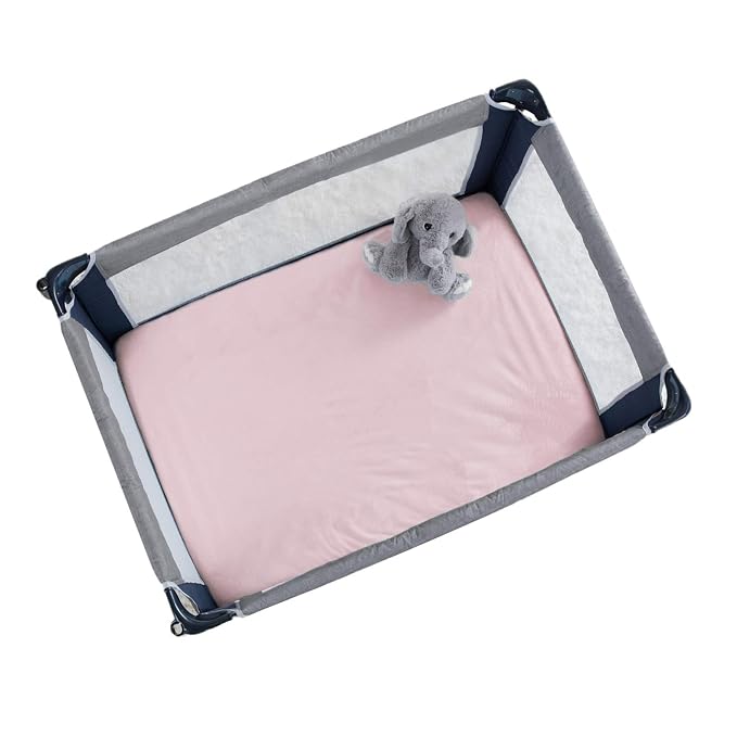 American Baby Company Heavenly Soft Chenille Fitted Pack N Play Playard Sheet 27" x 39", Warm and Cozy Chenille Pack and Play Sheet, Pink, for Boys and Girls, Fits Most Mini Crib Mattresses