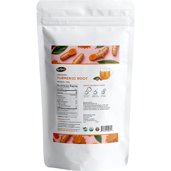 Oxify Organic Turmeric Root Herbal Loose Tea- 16 oz (16 oz, Turmeric)