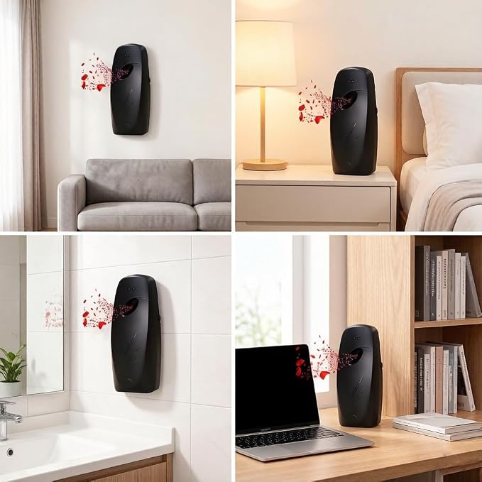 Automatic Diffusers, Battery Operated Scent Dispenser Wall Mount & Tabletop Aromatherapy Sprayer, Adjustable Spray Frequency Air Freshener for Home Bathroom Office Hotel(2 Pack)