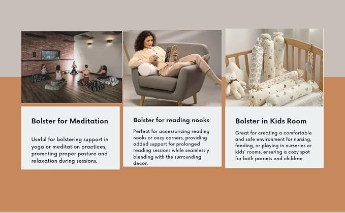 Round Pillow Cover Cervical Neck Roll Cotton Bolster Pillowcase for Cylindrical Cushion and Drawstring Closure Round Neck Pillowcase 6" x 18" (15 x 45 cm) Black