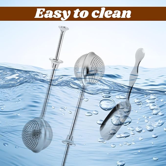 Tea Ball For Loose Leaf Tea, 2pcs Tea-Infuser With Spoon And Handle Stainless Steel Fine Mesh Ball Filter Snap Ball-Tea Strainer(3pcs)