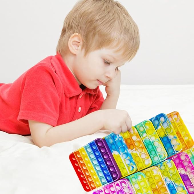 24 PCS Pop Fidget Sensory Toys for Party Favors, Stress Relief Pressure Relieving Toys for Kids, Birthday Gifts and Classroom Game Prize Supplies, Christmas Party Gift for Kid and Adults