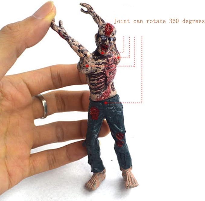 Zombie Dolls Static Models Figures Toys, 6 Pcs Zombie Action Figures Terror Corpse Cake Topper Halloween Decoration