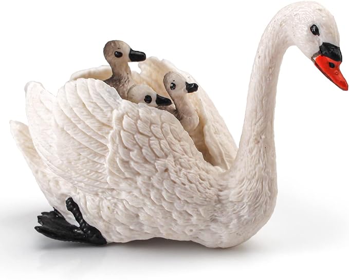 LC JoyCre White Swan Toys Geese Figurine for Kids Animal Figure for Toddlers Preschool Animals Figures Eduactional Project Diorama Model Toy for Kids 3 4 5 6