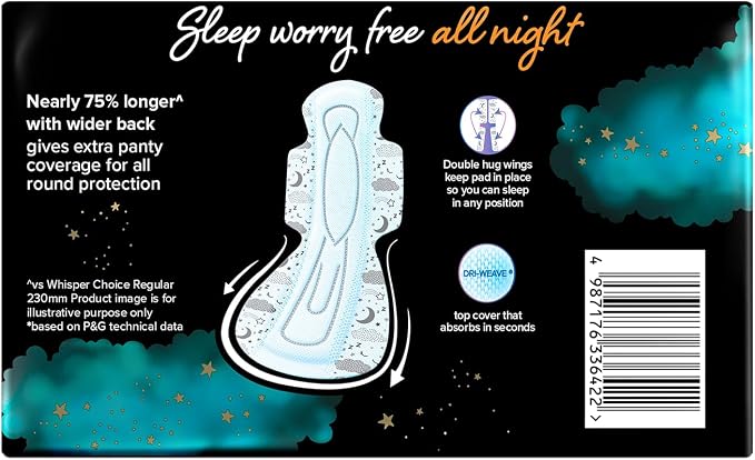 Whisper Ultra Nights Sanitary Pads XXXL Wings 10 Pieces Pack