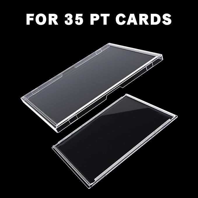 30-Pack Slim Card Holders - UV Protection Hard Plastic Cases for Sports Cards, Baseball Cards Collectibles, Anti-Scratch Trading Card Sleeves with Secure Closure