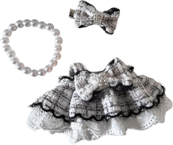 Doll Clothes for 17cm - Outfit 3pcs Set Doll Clothes Accessories - Headwear & Dresses Outfit Set,Luxury Cute Doll Clothing Set