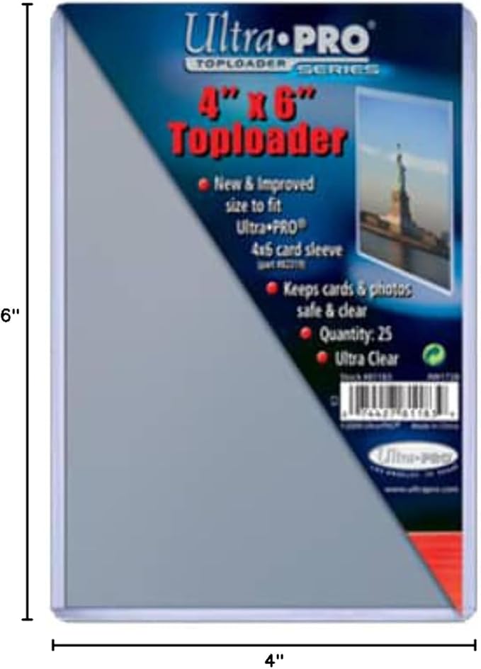 Ultra Pro 4" X 6" Toploader 25ct