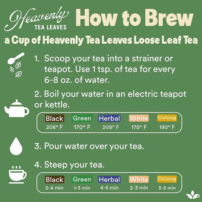 Heavenly Tea Leaves Organic 9 Tea Sampler, Gourmet Loose Leaf Tea Gift Set
