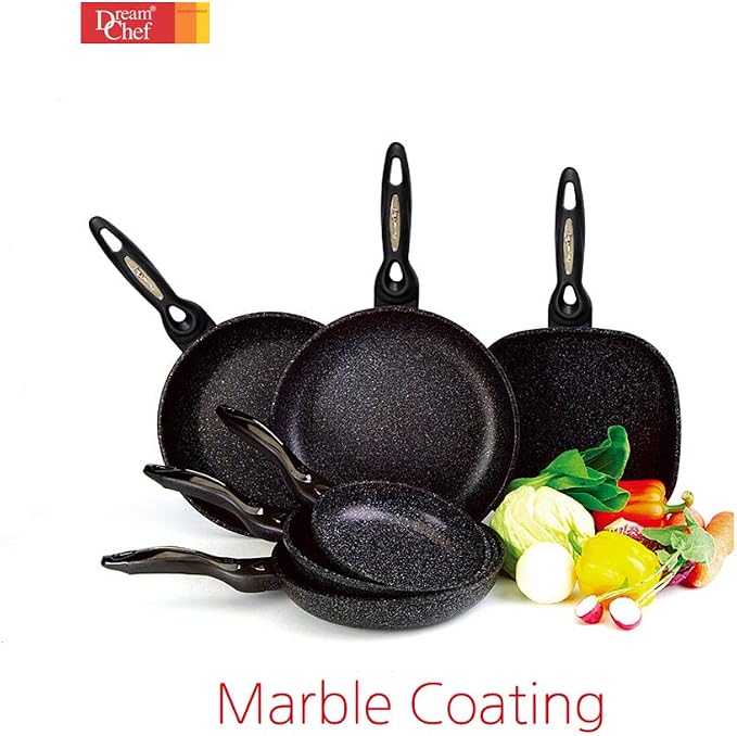 Marble Coated Cast Aluminum Non Stick Frying Wok (28cm / 11 Inch)