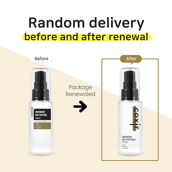 coxir INTENSIVE EGF PEPTIDES SERUM l EGF(Epidermal Growth Factor) Peptide Serum for Face – Korean Formula for Firm, Renew& Hydrated Skin – Facial Serum for Lines