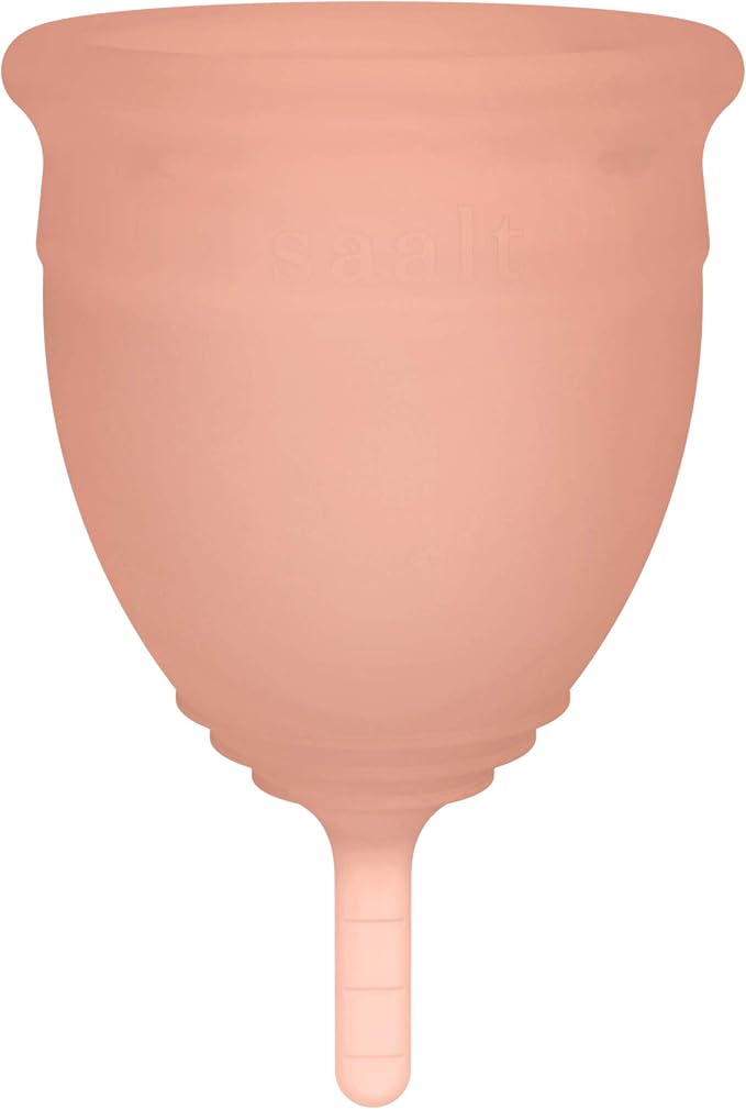 Saalt Soft Menstrual Cup – Reusable Period Cup – Made for Comfortable, Leak-Free Protection Up to 12 Hours – BPA & Latex Free – Includes Cup & Carry Bag (Small, Desert Blush)