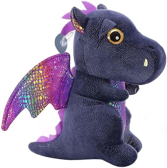 Dragon Stuffed Animals Soft Plush Cute Dragon Doll for Boys Girls 10 in (xiaofeilong heise)