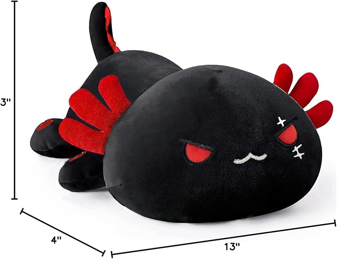 Onsoyours Cute Axolotl Plush, 19" Soft Large Stuffed Animal Salamander Big Plush Pillow, Kawaii Plushie Toy for Kids (Black Axolotl A, 19")