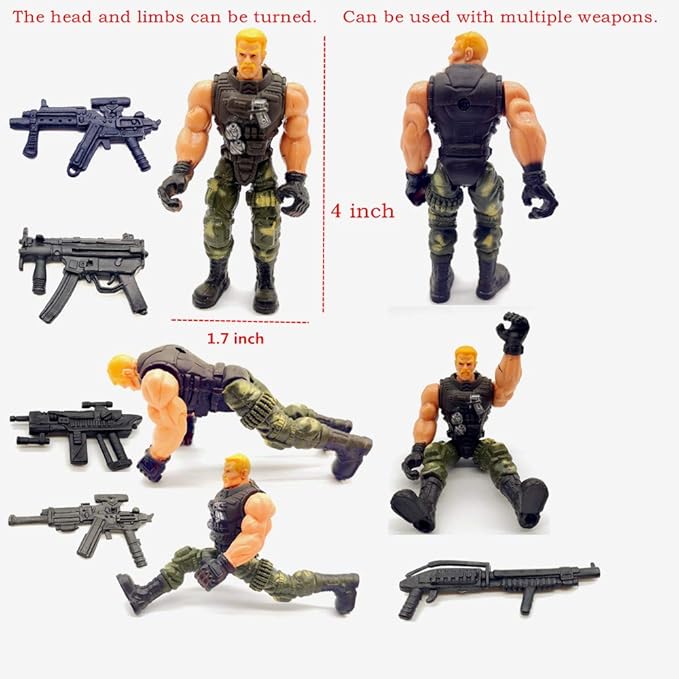 Qiandier 12 Pcs Military Team Action Soldiers Special Force Marine Recon Figure Elite Force Army