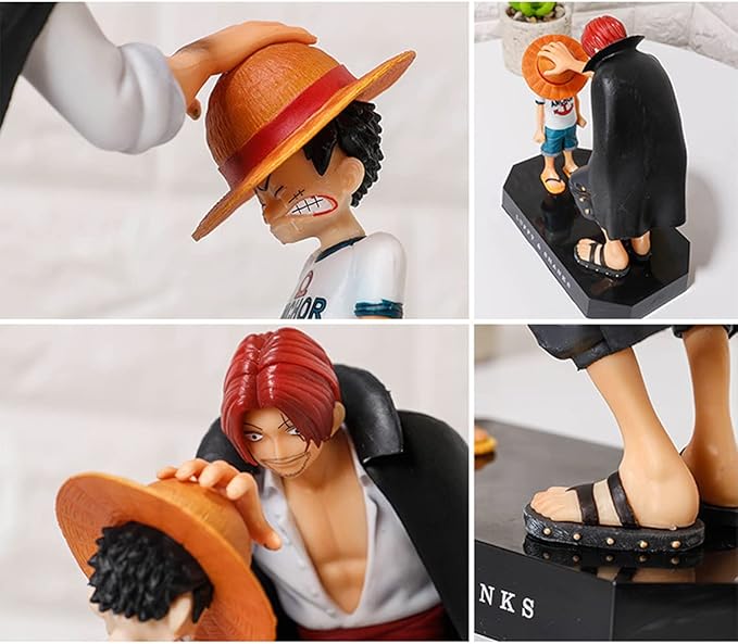 ZKTSRY Anime One Piece Shanks Touching Luffy Figures Anime Action FigureFigures Model, Cake Topper Birthday Cake Decoration Theme Doll Figure