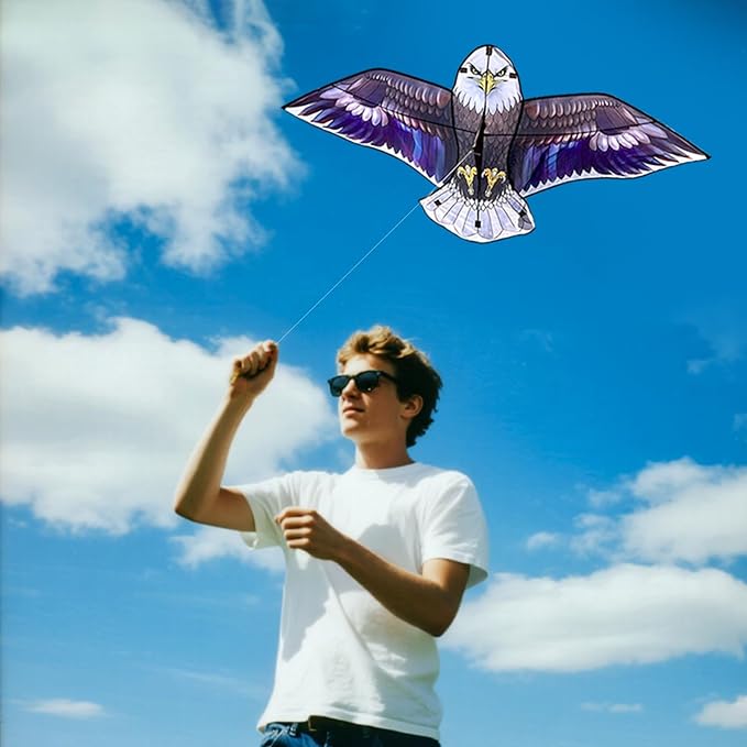 Bald Eagle Kite for Adults and Kids, Huge Kites Easy to Fly Single Line Kite for Beach Trip
