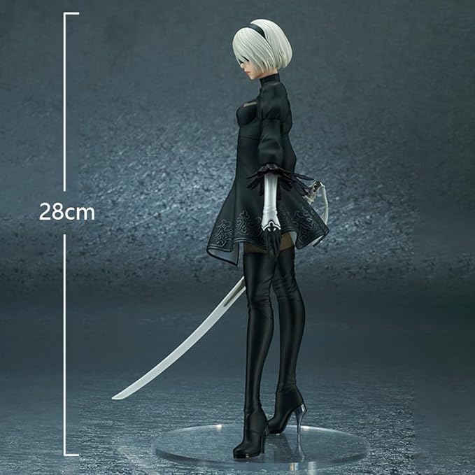 2B Figure Statue Model - 1/6 Scale 2B Action Figure 2Byorha Anime Figurine, 28cm No.2 Type B Figures, PVC Handmade Collectible Desktop Decoration