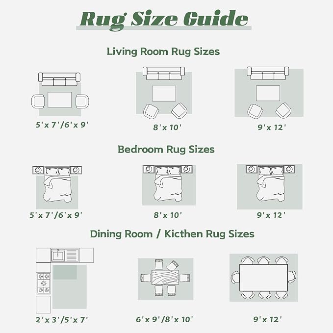 Area Rug 8x10 Washable Rug, Vintage Boho Medallion Rugs Non-Slip Soft Low Pile Large Distressed Rug Indoor Retro Carpet for Living Room Bedroom Dining Room Home Office (SageGreen, 8'x10')