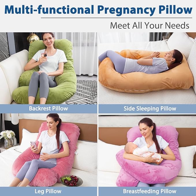60 Inch Pregnancy Pillow for Sleeping, Extra Large U Shaped Body Pillow, Maternity Pillow for Pregnant Women (RED)