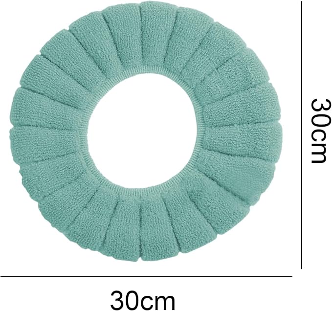 5 Pack Soft Washable Toilet Seat Covers, Thicker & Warmer Stretchable Cloth Pads for Bathroom, Cozy Pink Toilet Accessories Green