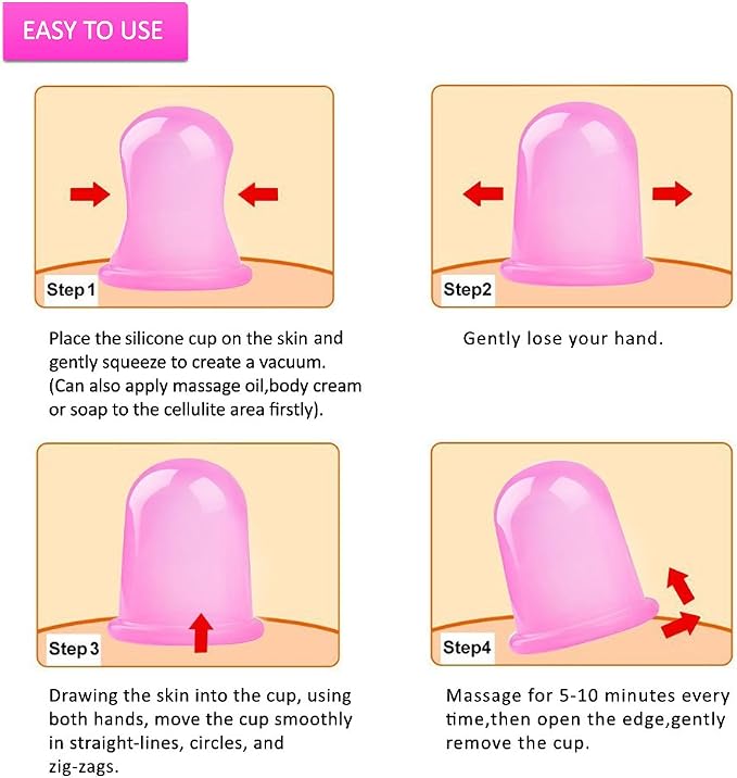 Cupping Therapy Sets 7Pcs Silicone Anti Cellulite Cup Vacuum Suction Massage Cups Facial Cupping Sets Body and Face Massager for Adults Home Use