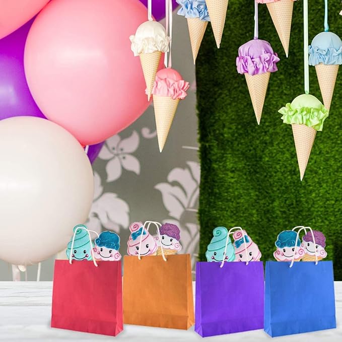 ArtCreativity Plush Ice Cream Cone Toys for Kids, Set of 12, Soft and Cuddly Soft Stuffed Toys, Includes Assorted Colors and Designs, Plush Party Favors for Kids, Cute Ice Cream Theme Decorations