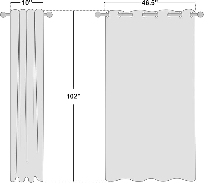 NICETOWN Cream 100% Blackout Linen Curtains 102 inch Long Burg for Living Room, 1 Pair, 52" Width Each Panel, Farmhouse Thick Completely Blackout Window Treatment Thermal Insulated Drapes