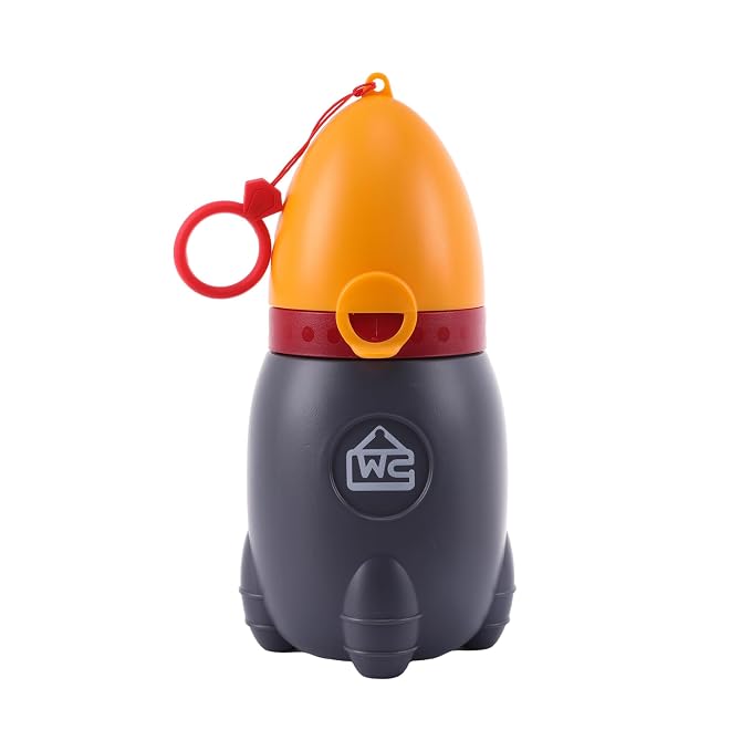 Portable Potty for Kids – Leak-Proof Rocket Travel Urinal for Boys & Girls, Lightweight Road Trip Essential for Car, Camping, Potty Training, Easy-Clean Reusable Pot(Vitality Orange)