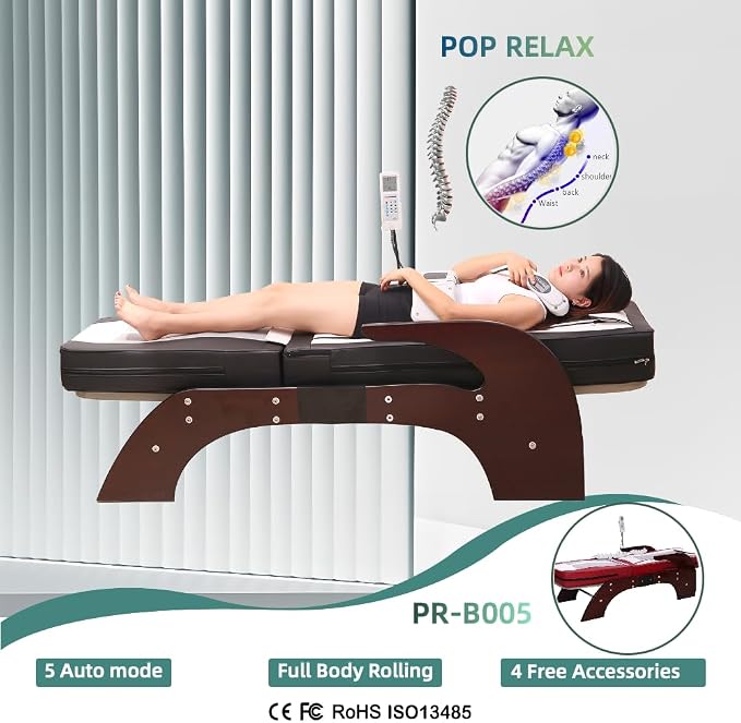 Far Infrared Thermal Therapy Full Body Neck Spine Leg Acupressure Electric Automatic Jade Roller Massage Bed Table -Tourmaline Jade Massage Bed