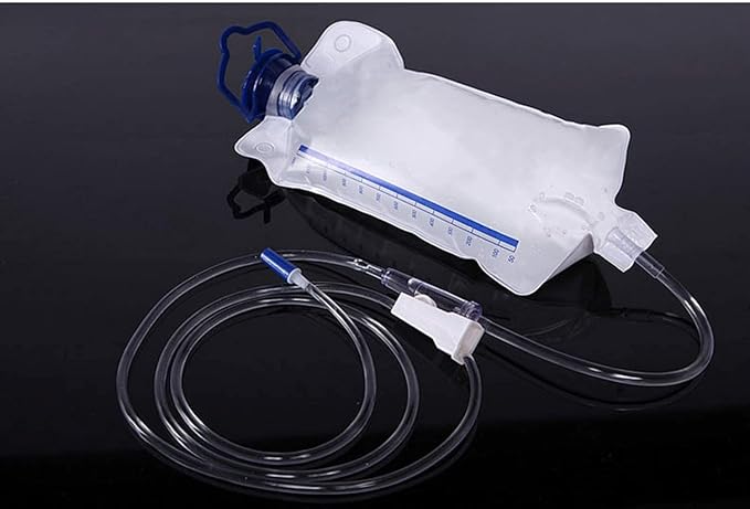 Reusable Enema Bag Kit, Enemas for Colon Cleanse for Women and Men, 1200ML Douche Bag Body Detox -Including 1.8M Silicone Hose and 10 Soft Replacement Colon Tubes