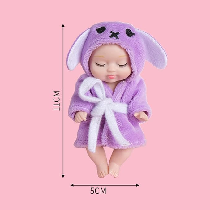 6 Pcs 4.3 Inch Mini Baby Dolls Set with Cute Small Baby Doll Clothes, Child-Safe Role Play Toys for Toddlers Girls Boys Kids 3+ Christmas Birthday Gift Sets
