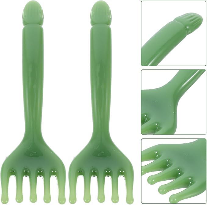 SHERCHPRY 2pcs Resin Scalp Massage Tool and Manual Head Scratcher Comb for Relaxation, Hair Stimulation, and Meridian Acupoint Soothing, Portable Handheld Massager for Home and Travel Use