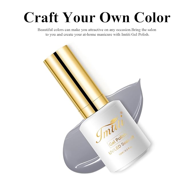 Imtiti Jelly Gel Polish, 15ML Sheer Grey Jelly Gel Nail Polish Translucent Spring Summer Nail Gel Polish LED UV Gel Nail Polish for Nail Art DIY Manicure