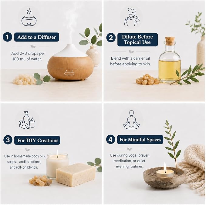 Organic Frankincense Essential Oil, 30 mL | USDA Organic, GC/MS Tested, Steam Distilled, Boswellia Serrata, 100% Pure & Undiluted, Skin Care & Diffuser