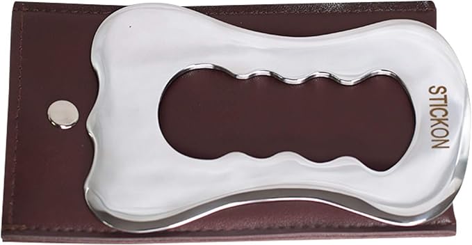 STICKON Stainless Steel Gua Sha Scraping Massage Tool IASTM Tools Great Soft Tissue Mobilization Tool (STICKON-04)