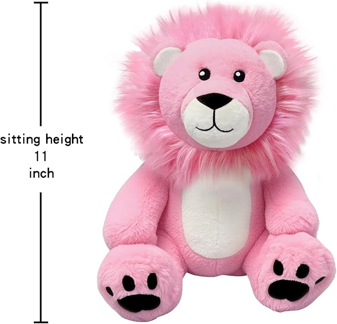 Pink Lion Stuffed Animal - Cute Lion Plush Toy for Kids & Adults - Birthday Surprise & Room Decor -A Cuddly Companion for Everyday hugs and Bedtime