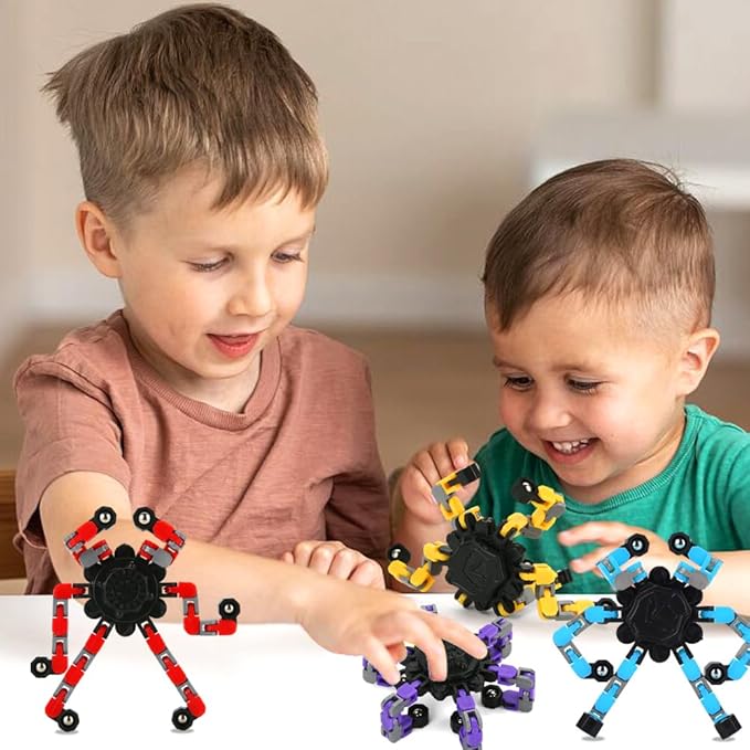 Fidget Spinners, 8 Pack Transformable Fidget Spinners Toys Party Favors for Kids 4-8 8-12 Goodie Bag Stocking Stuffers Treasure Box Classroom Prize Gifts for Birthday Halloween Christmas Easter Party