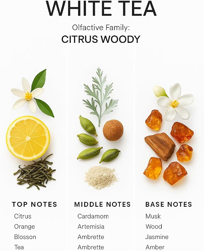 SevenAromas White Tea | 45ml 1.5oz Hotel Scent Diffuser Oil | Citrus Woody | Orange Blossom, Tea & Amber | Luxury Home Aromatherapy