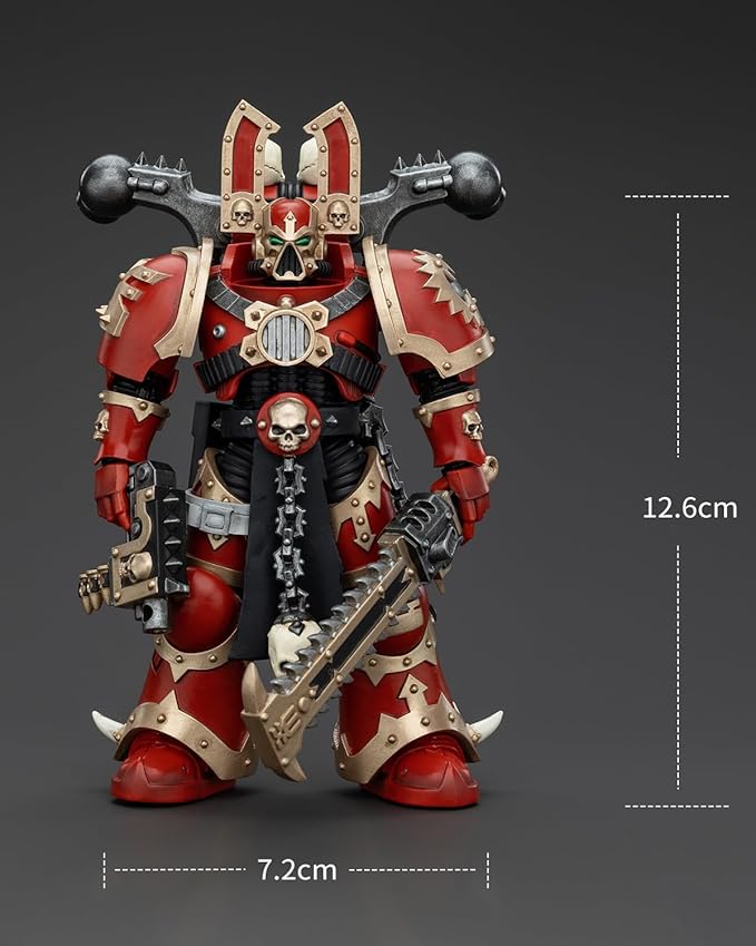 Pipigirl JoyToy GW 40K Genuine License 1:18 Action Figure, World Eaters Khorne 6, 4.96 inch Collectible Action Figures Sets