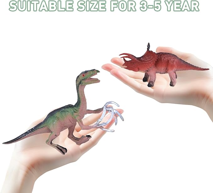 52Pcs Dinosaur Toys for Kids 3-5, Realistic Dino Figures Educational Set with T-Rex Head Storage Box, Safe Plastic Playset, Ideal Gift for Toddlers Boys Girls