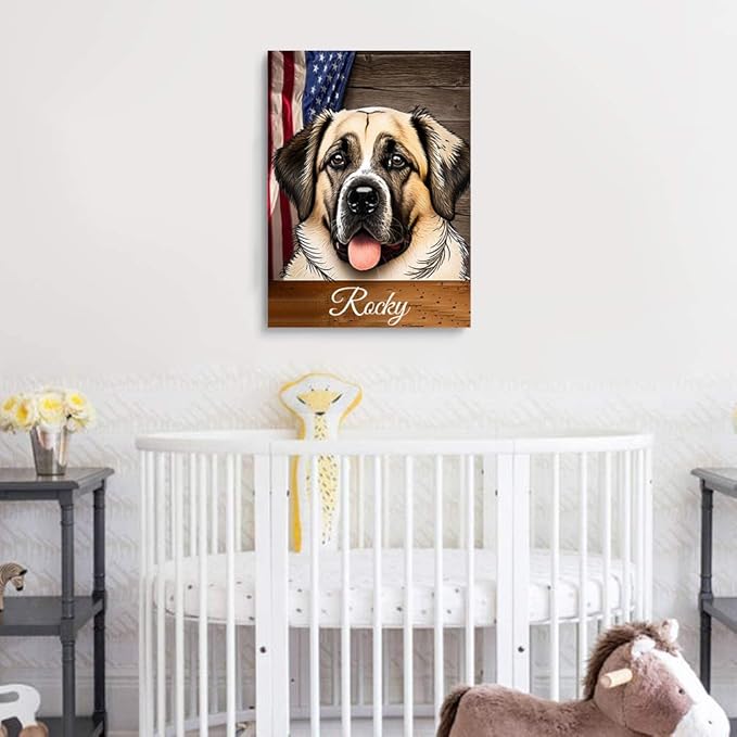 Custom Wooden Jigsaw Puzzles with Your Dog's Name on Anatolian Shepherd Art Print - 300 500 1000PCS Puzzles Game and Home Wall Decor