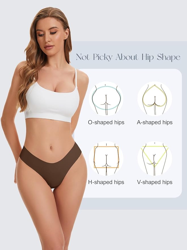 OVRUNS Camel Toe Underwear for Women Low Waist Camel Toe Thong Seamless Workout Cameltoe Proof Concealer Panties 3 Pack