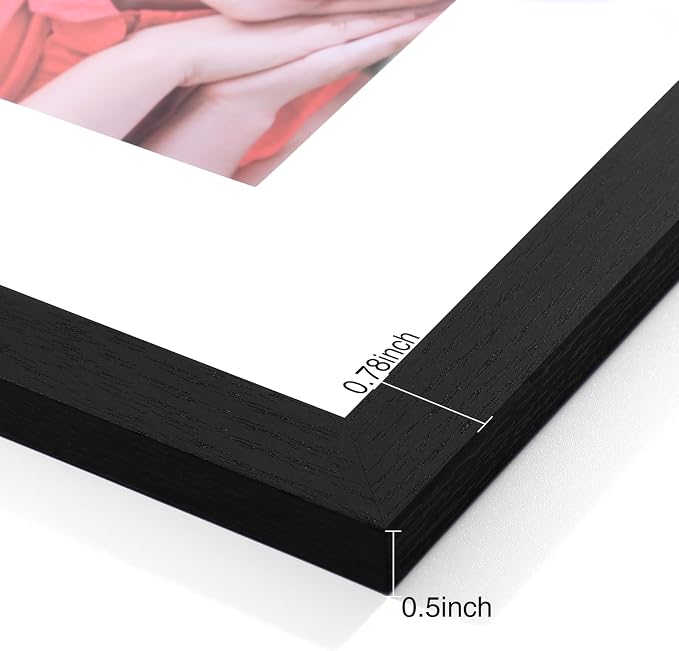 Vittanly 9x12 Picture Frames Set of 9 for Wall or Tabletop Display, Black | Display Pictures 6x8 with Mat or 9x12 without Mat, Engineered Wood with Shatter Resistant Plexiglass, Gallery Photo Frames