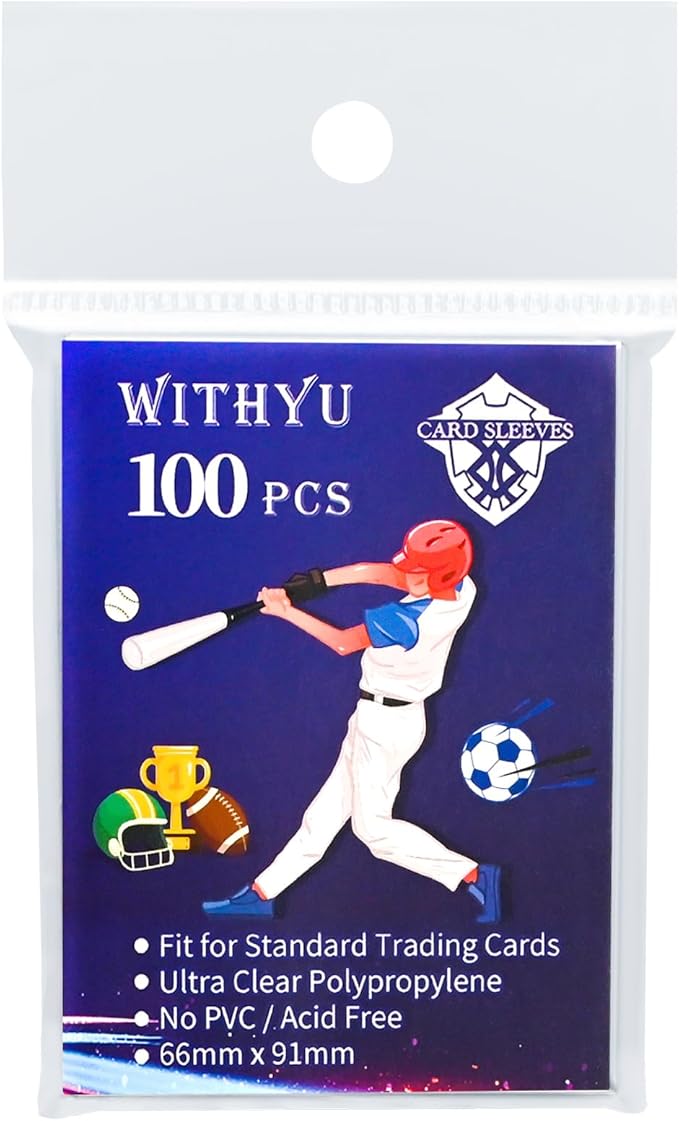 200 Pcs Soft Trading Card Sleeves, Top Loading Penny Card Sleeves for Standard Cards 2.5" X 3.5",Ultra-Clear Card Protector for Game Cards, Baseball,Sports Cards,Mini Photos